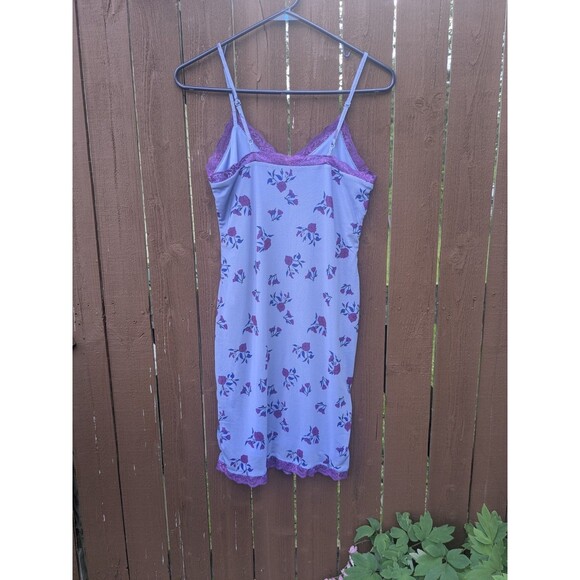 Y2K style Periwinkle Sleeveless Lace Mesh Bodycon Slip Dress Juniors Med Friends - Picture 2 of 8